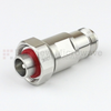 4.1/9.5 Mini DIN Male (Plug) to N Female (Jack) Adapter IP67 Mated, Tri-Metal Plated Brass Body, 1.25 VSWR -- SM4427 - Image