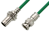 75 Ohm BNC Male to 75 Ohm BNC Female Bulkhead Cable 12 Inch Length Using 75 Ohm PE-B159-GR Green Coax - PE38132/GR-12 - Pasternack