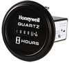 Honeywell Quartz Plus dc Hour Meter, round opening, Ø2.27 in flush cup with round black bezel, 0.25 bent blade termination, 10K hours, 12 Vdc to 60 Vdc operating voltage, faceplate: satin black w - 85346 - Honeywell Sensing & IoT