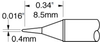 Metcal Smartheat Soldering Cartridge STTC-145P - Conical Tip - 0.34 in Tip Length - 0.016 in Tip Width - STTC-145P - R. S. Hughes Company, Inc.