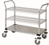 Utility Cart, 2 Wire/1 Solid Shelves; Height Quantum Storage - 42AC6326 - Newark, An Avnet Company