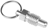 Stubby Pull Ring Hand Retractable Spring Plunger / Non-Locking / Zinc Chromate Steel: 3/8-16 Thread x .75 Ring Dia. without Locking Element - 54452X - Te-Co, Inc.