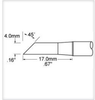 Metcal Smartheat Soldering Tip PHT-654497 - Hoof Tip - 0.67 in Tip Length - 0.16 in Tip Width - PHT-654497 - R. S. Hughes Company, Inc.