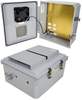 14x12x06 Polycarbonate Weatherproof Outdoor IP24 NEMA 3R Enclosure, 120 VAC MNT PLT, Mechanical Thermostat Fan DKGY -- TEPC141206-10F - Image