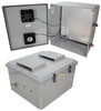 18x16x10 Polycarbonate Weatherproof Outdoor IP24 NEMA 3R Enclosure, 240 VAC Universal Outlet MNT PLT, Mechanical Thermostat Heat & Fan DKGY -- TEPC181610-EHF