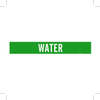 Brady B-946 White on Green Vinyl Self-Adhesive Pipe Marker - 4 in Height - 3 1/2 in Character Height - 24 in Length - Printed Msg = WATER - 7304-1HV - 754476-93420 - R. S. Hughes Company, Inc.