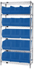 Open Wire Shelving, 6Shelves, 15Bin, Blu; Shelving Unit Type Quantum Storage - 44AC8194 - Newark, An Avnet Company