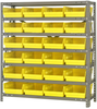 Open Shelving, 7Shelves, 24Bins, Yellow; Shelving Unit Type Quantum Storage - 44AC8920 - Newark, An Avnet Company