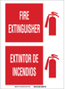 Brady Bradyglo B-555 Aluminum Red Fire Equipment Sign - 10 in Width x 14 in Height - Language English / Spanish - TEXT: FIRE EXTINGUISHER / EXTINTOR DE INCENDIOS - 38482 - 754476-38482 - R. S. Hughes Company, Inc.