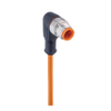 M12 Standard Sensor/Actuator Single-Ended Cordset: Male, angled, 4-pin, A-coded, translucent body, 230 V AC/DC, 4 A; PVC orange cable, 4-wires, 0.25 mm² - RSWT 4-07 - Belden Inc.