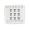 9-port White Double-Gang Keystone Wallplate - WPT488 - Black Box
