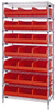 Open Wire Shelving, 8Shelves, 21Bin, Red; Shelving Unit Type Quantum Storage - 44AC8451 - Newark, An Avnet Company