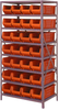 Open Shelving, 8Shelves, 28Bins, Orange; Shelving Unit Type Quantum Storage - 44AC9258 - Newark, An Avnet Company