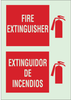 Brady Bradyglo B-324 Polyester Fire Equipment Sign - 10 in Width x 14 in Height - Glow in the Dark - Language English / Spanish - TEXT: FIRE EXTINGUISHER / EXTINTOR DE INCENDIOS - 90518 - 754476-90518 - R. S. Hughes Company, Inc.