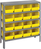 Open Shelving, 5Shelves, 16Bins, Yellow; Shelving Unit Type Quantum Storage - 44AC8778 - Newark, An Avnet Company