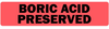 Boric Acid Preserved Medical Labels Fluorescent Red -- LVMUC-4