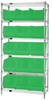 Open Wire Shelving, 6Shelves, 15Bin, Grn; Shelving Unit Type Quantum Storage - 44AC8195 - Newark, An Avnet Company