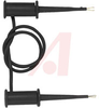 Test Clip Patch Cord; Stainless Steel; Glass Filled Nylon; Black; 24 in.; PVC - 70198279 - Allied Electronics, Inc.
