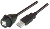 USB Cable, Waterproof Type B Female - Standard Type A Male, 0.5m - MUS2A00004-05M - MilesTek Corporation