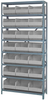 Open Shelving, 8Shelves, 21Bins, Grey; Shelving Unit Type Quantum Storage - 44AC9266 - Newark, An Avnet Company