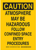 Confined Space Sign - 126705 - Brady Corporation