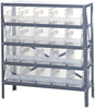Open Shelving, 5Shelves, 20Bins, Clear; Shelving Unit Type Quantum Storage - 42AC8707 - Newark, An Avnet Company