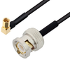 BNC Male to SSMC Plug Right Angle Cable 18 Inch Length Using PE-SR405FLJ Coax - PE3C4487-18 - Pasternack