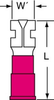 3M Highland Red Butted Vinyl Butted Quick-Disconnect Terminal FDV18-187Q - 0.78 in Length - 0.085 in Inside Diameter - 051128-60007 - R. S. Hughes Company, Inc.