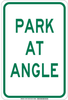 Brady B-555 Aluminum Rectangle White Parking Restriction, Permission & Information Sign - 12 in Width x 18 in Height - TEXT: PARK AT ANGLE - 129705 - 754473-78775 - R. S. Hughes Company, Inc.