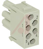 Han E Protected Module, Female Insert, 6 Contacts, 830 Volts, 16 Amps - 70104241 - Allied Electronics, Inc.