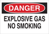 Brady B-302 Polyester Rectangle White Chemical, Biohazard, Hazardous & Flammable Material Sign - 14 in Width x 10 in Height - Laminated - TEXT: DANGER EXPLOSIVE GAS NO SMOKING - 85162 - 754476-85162 - R. S. Hughes Company, Inc.