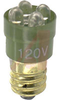Lamp, LED;T-4 1/2;Cand Screw;Green;Clear;120 VAC/VDC;20 mA;750 mcd;20 Deg - 70015560 - Allied Electronics, Inc.