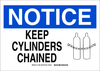 Brady B-555 Aluminum Rectangle Chemical, Biohazard, Hazardous & Flammable Material Sign - 14 in Width x 10 in Height - TEXT: KEEP CYLINDERS CHAINED - 131880 - 754473-82639 - R. S. Hughes Company, Inc.