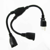 1ft 16 AWG Outlet Saver Power Cord Splitter (2 NEMA 5-15R to 1 NEMA 5-15P) -- P7YY-01 - Image