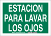 Brady B-401 Plastic Rectangle Green Eyewash & Shower Sign - 10 in Width x 7 in Height - Language Spanish - TEXT: ESTACION PARA LAVAR LOS OJOS - 38783 -- 754473-38783 - Image