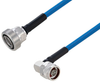 Plenum 7/16 DIN Female to N Male Right Angle Low PIM Cable 100 cm Length Using SPP-250-LLPL Coax Using Times Microwave Parts - PE3C6244-100CM - Pasternack