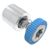 Captive Screw, M4 X 0.7, Press-in, TORX®, Knurled Blue Knob - 52-45-51-4-008 - Southco