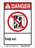 Brady B-120 Fiberglass Reinforced Polyester Rectangle White Restricted Area / No Trespassing Sign - 10 in Width x 14 in Height - TEXT: DANGER KEEP OUT - 44994 - 754476-44994 - R. S. Hughes Company, Inc.