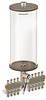 Clear View Multiple Feed Electro Lubricator, 1 gal Acrylic Reservoir, 9 Feeds, 1/4” OD Tube Outlets, 24VDC - B4462-128AB09024D1W - Oil-Rite Corp.