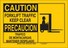 Brady B-401 Polystyrene Rectangle Yellow Truck & Forklift Warehouse Traffic Sign - 14 in Width x 10 in Height - Language English / Spanish - 125383 - 754473-73024 - R. S. Hughes Company, Inc.