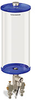 Blue Color Key, Clear View Multiple Feed Electro Lubricator, 1 gal Acrylic Reservoir, 2 Feeds, 1/4” OD Tube Outlets, 24VDC - B5162-128AB02024D1BW - Oil-Rite Corp.