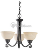 Three-Light Fluorescent Chandelier Fixture - 39058BLE-07 - bulbs.com