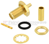 SMA Female (Jack) Bulkhead Connector For RG316, RG174, RG188, 0.100 inch, LMR-100, LMR-100A, LMR-100A-FR Cable, Crimp/Solder - SC7076 - Fairview Microwave Inc.