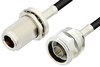 N Male to N Female Bulkhead Cable 72 Inch Length Using PE-C240 Coax - PE38672-72 - Pasternack