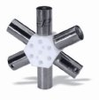 Cole-Parmer Manifold Mixing Solenoid Valve, PTFE; 6 In/1 Out; 12 VDC -- GO-01356-16 - Image