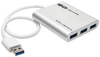4-Port Portable USB 3.0 SuperSpeed Mini Hub, Aluminum -- U360-004-AL