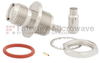 RP TNC Female (Jack) Bulkhead Connector For RG316, RG174, LMR-100 Cable IP67 Rated, Crimp/Solder, Nickel Plated Brass Body, Length 1.38 In -- SC9703 - Image