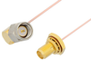 SMA Male Right Angle to SMA Female Bulkhead Cable 24 Inch Length Using PE-034SR Coax, RoHS - PE34321LF-24 - Pasternack