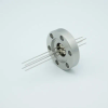 Power Feedthrough, 500 Volts, 5 Amps, 4 Pins, 0.032″ Nickel Conductors, 1.33″ Conflat Flange - A0497-1-CF - MPF Products, INC.