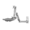 ARES-5221C is a wall-mounted workstation with keyboard tray that is compatible with 75 x 75mm or 100 x 100mm VESA patterns and screens up to 27